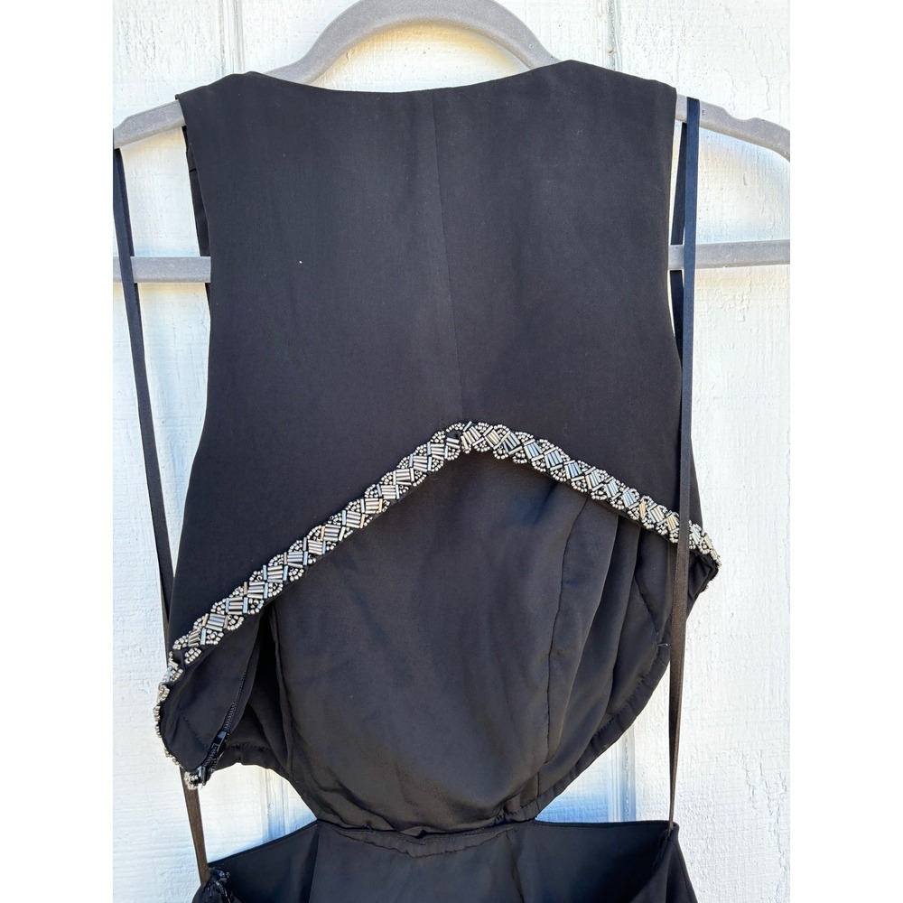 NBD Black Cutout Beaded Mini Dress Sleeveless Fit & Flare Size S NWT - Picture 8 of 10